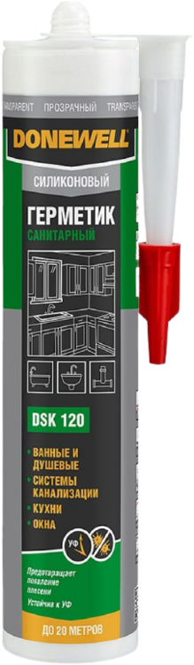 Герметик силиконовый санитарный DoneWell, 260 мл, прозрачный